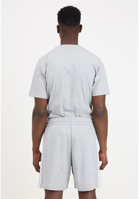 Gray and white Essentials french terry 3 stripes men's shorts ADIDAS PERFORMANCE | IC9437.